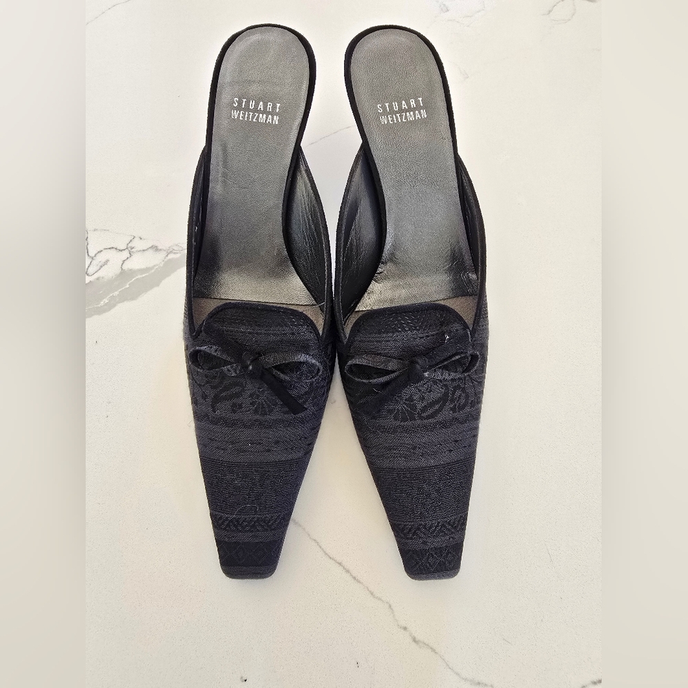 Stuart Weitzman Vintage Black Mules Size 8.5